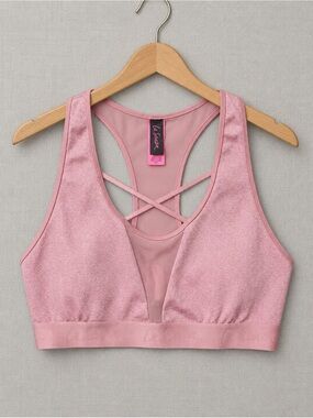 🍒3/33$ La SENZA Pink Shimmer Strappy Racerback Sports Bra